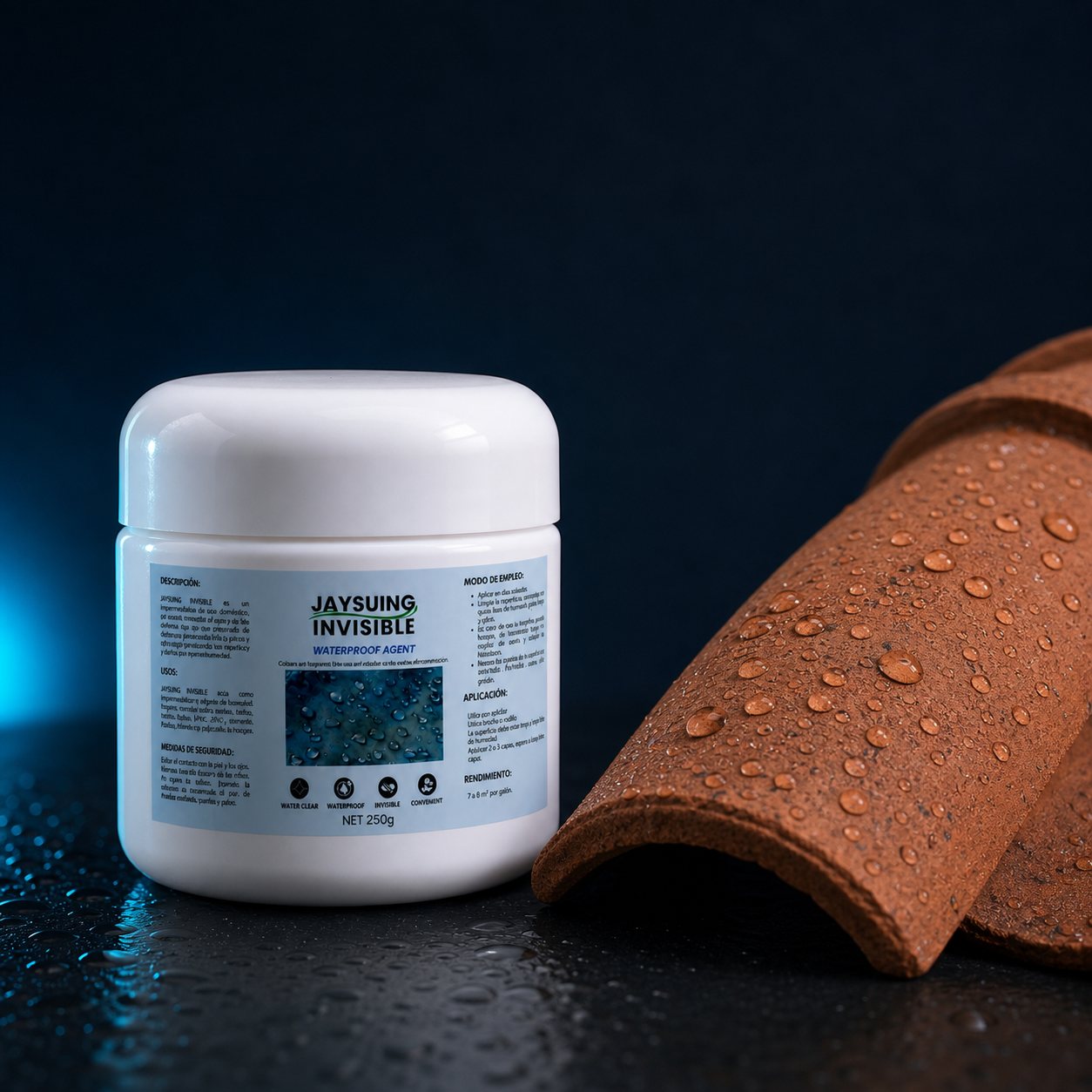 Gotas de agua sobre teja